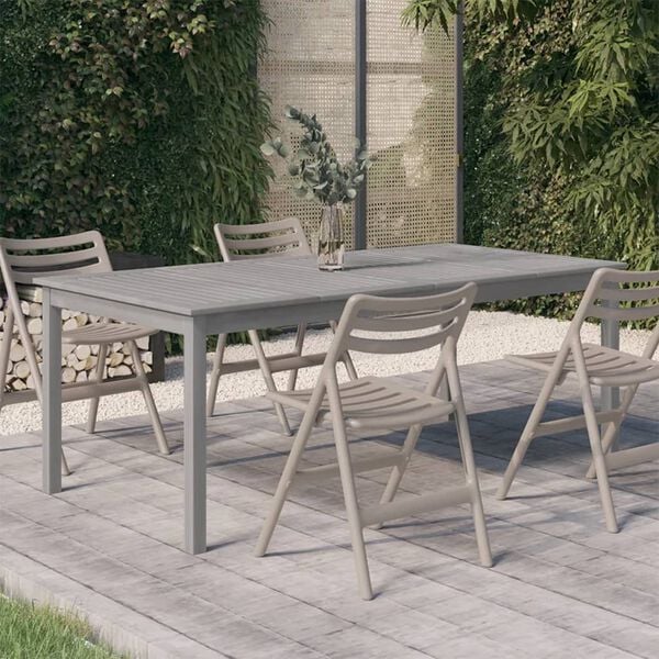 vidaXL Garden Table Grey Solid acacia wood Large Durable Garden Table