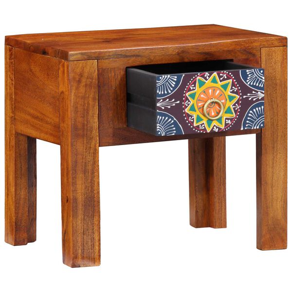 vidaXL Side Table with Drawer Brown 40 x 30 x 36 cm Solid Acacia wood
