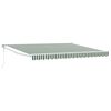 vidaXL Retractable Awning Green and white 157.48" x 118.11" Polyester