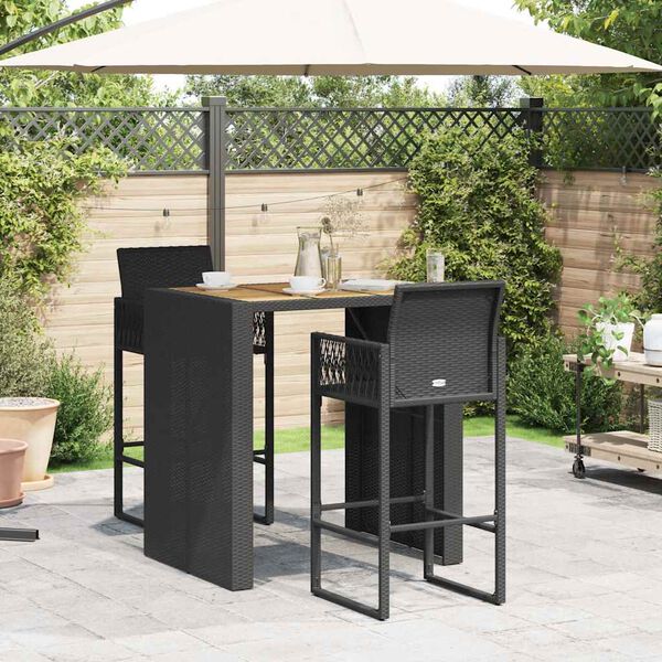 vidaXL Garden Bar Set Black