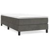 vidaXL Box Spring Bed with Mattress Dark Gray 39.4"x74.8" Twin Velvet