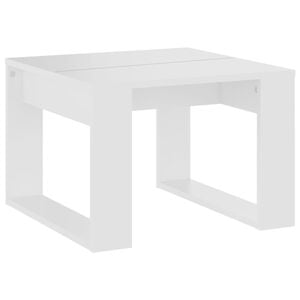 vidaXL Side Table White Engineered Wood 19.7x19.7x13.8 in Simple
