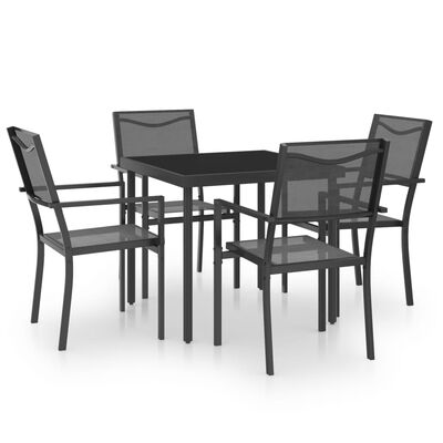 vidaXL 5 Piece Patio Dining Set Steel