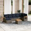 vidaXL 8 Piece Patio Sofa Set with Cushions Grey Poly Rattan (US only)