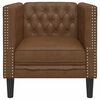 vidaXL Chesterfield Sofa Chair Brown Faux leather, plywood, solid wood