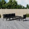 vidaXL Garden Lounge Set Black, Grey Powder-coated steel, fabric Modular