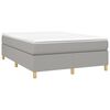 vidaXL Box Spring Bed with Mattress Light Gray 59.8"x79.9" Queen Fabric