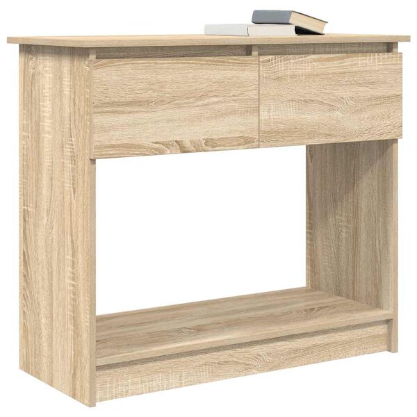vidaXL Console Table Sonoma Oak Engineered Wood Standard Console Table