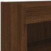 vidaXL TV Wall Cabinet Set Brown Oak Engineered Wood, Glass Medium