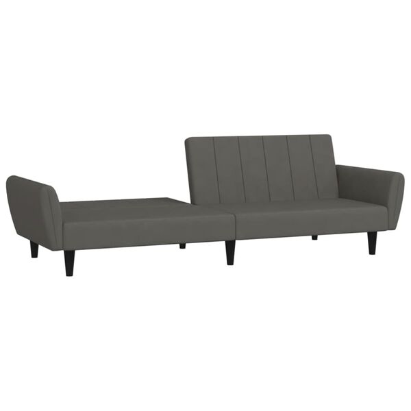 vidaXL Sofa Bed Dark Grey Velvet (100% polyester), wood, plastic 2-seater