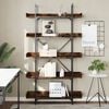 vidaXL Bookcase Smoked oak Engineered wood, metal Tall Adjustable Feet