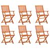 vidaXL Garden Chair Set of 6 Brown Solid eucalyptus wood Standard