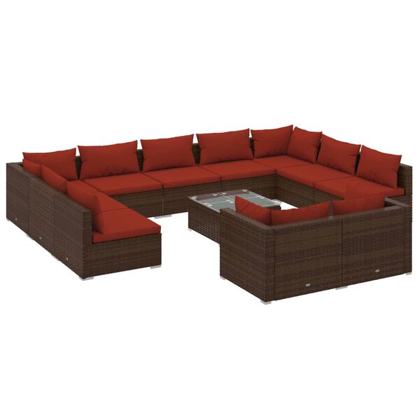 vidaXL Garden Lounge Set Brown, Cinnamon Red