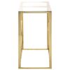vidaXL Console Table Gold, Transparent Stainless Steel, Tempered Glass