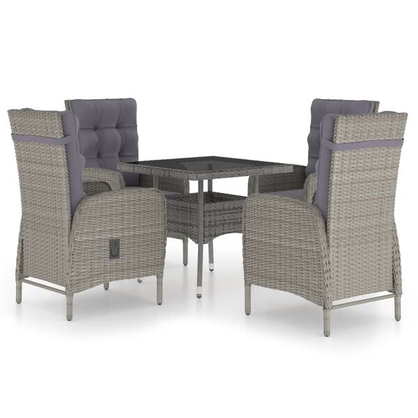 vidaXL Garden Dining Set Grey
