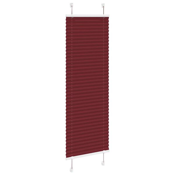 vidaXL Pleated Blind Bordeaux red 100% polyester 15.7 x 39.4 in