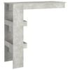 vidaXL Wall Bar Table Concrete gray Engineered wood Compact Modern
