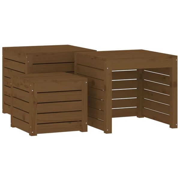 vidaXL Garden Box Set Honey brown Solid pine wood Small and large sizes
