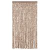 vidaXL Fly Curtain Beige and Dark Brown 39.4x86.6" Chenille