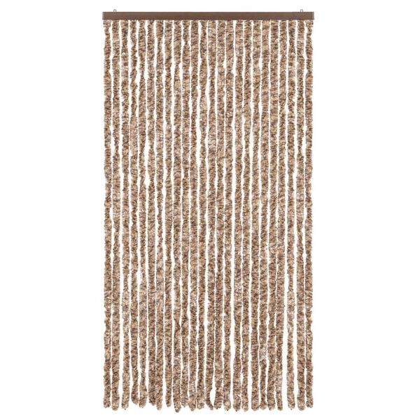 vidaXL Fly Curtain Beige and Dark Brown 39.4x86.6" Chenille