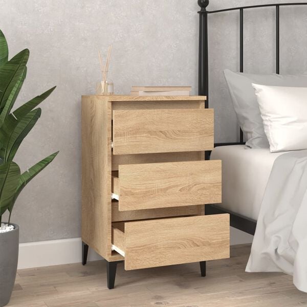 vidaXL Bedside Cabinet Sonoma oak Engineered wood Medium Bedside Cabinet