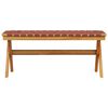 vidaXL Garden Bench Red and brown Solid acacia wood and olefin fiber