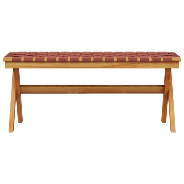 vidaXL Garden Bench Red and brown Solid acacia wood and olefin fiber