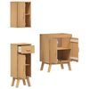 vidaXL Bathroom Furniture Set with Door 3 pcs Brown 114 x 43 x 73.5 cm
