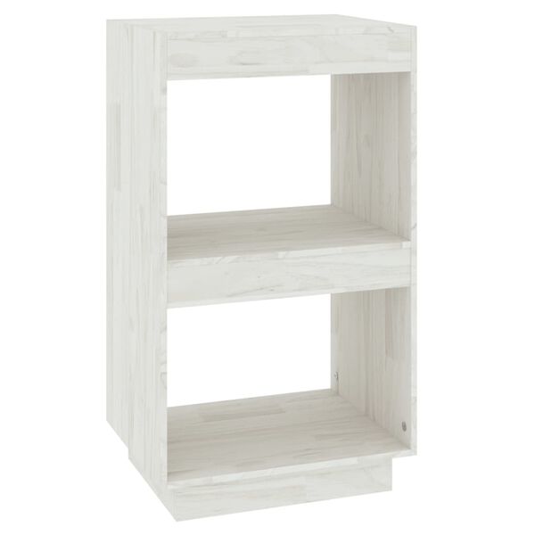 vidaXL Book Cabinet White Solid Pine Wood Compact Book Cabinet