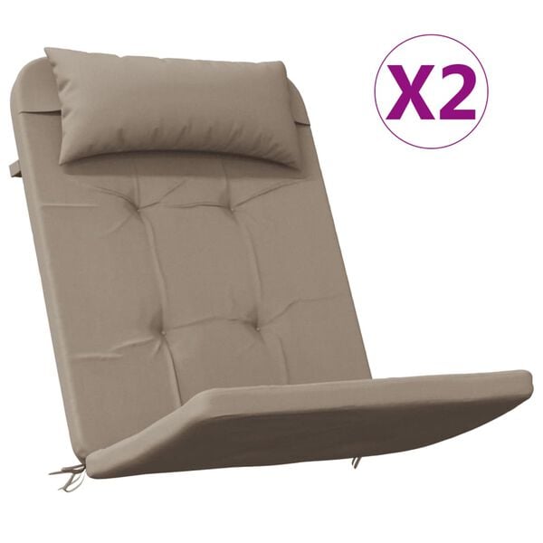 vidaXL Adirondack Chair Cushion Set of 2 Taupe
