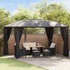 vidaXL Gazebo with Curtains 157.5"x118.1"x104.3" Anthracite