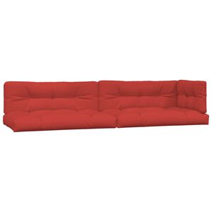 vidaXL Pallet Cushion Set of 5 Red 100% polyester 47.2 x 15.7 in
