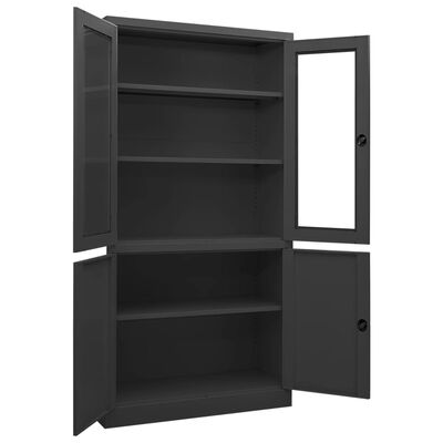 vidaXL Office Cabinet Anthracite 35.4"x15.7"x70.9" Steel