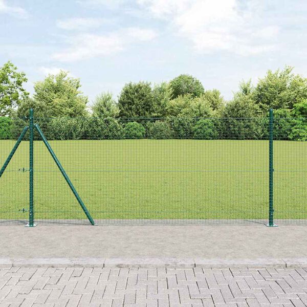 vidaXL Fence Post Green 82.02 x 3.28 ft (0.98 x 0.98 in mesh) Steel
