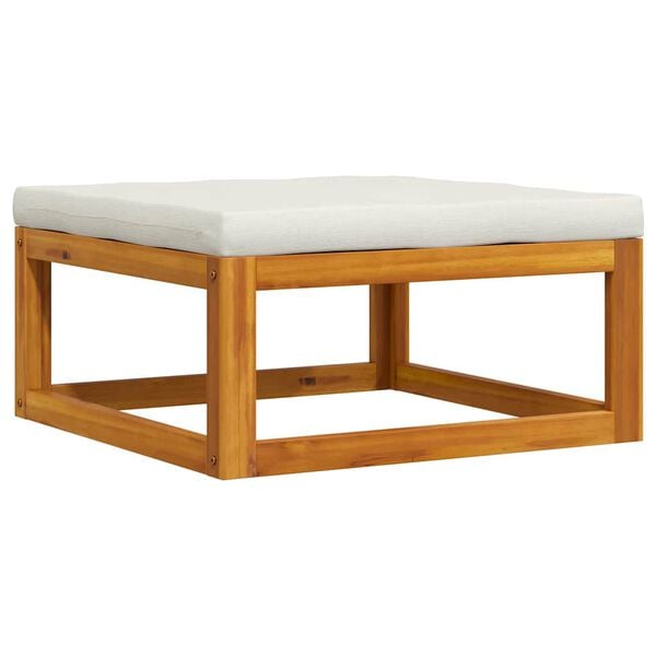 vidaXL Footstool Cream white Solid Acacia wood 26.8 x 26.8 in Durable