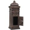 vidaXL Pillar Letterbox Bronze Cast Aluminum Medium Decorative Inlays