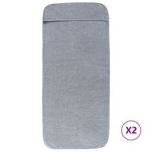 vidaXL Beach Towel Set of 2 Grey 84% Cotton, 16% Polyester