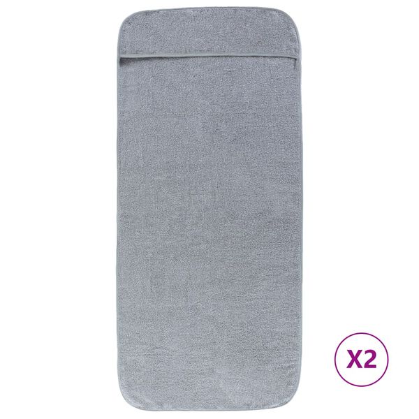 vidaXL Beach Towel Set of 2 Grey 84% Cotton, 16% Polyester