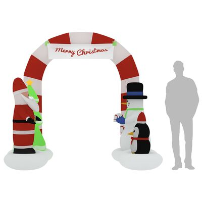 vidaXL Christmas Inflatable Santa & Snowman Arch Gate LED 102.4"