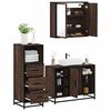 vidaXL Bathroom Furniture Set Brown oak Engineered wood, metal, glass