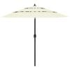 vidaXL Parasol Sand Polyester, Powder-coated Aluminum Medium Foldable