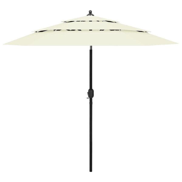 vidaXL Parasol Sand Polyester, Powder-coated Aluminum Medium Foldable