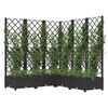 vidaXL Garden Planter Black Polypropylene 47.2 x 47.2 x 47.8 in Planters