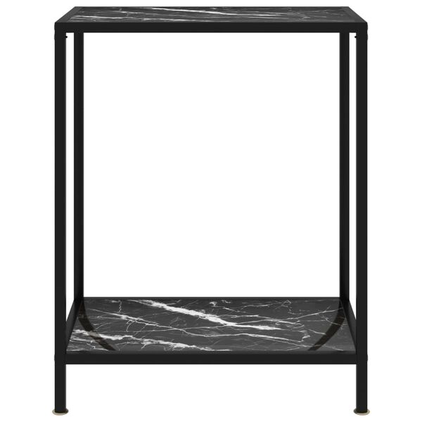 vidaXL Console Table Black Tempered Glass Medium Console Table