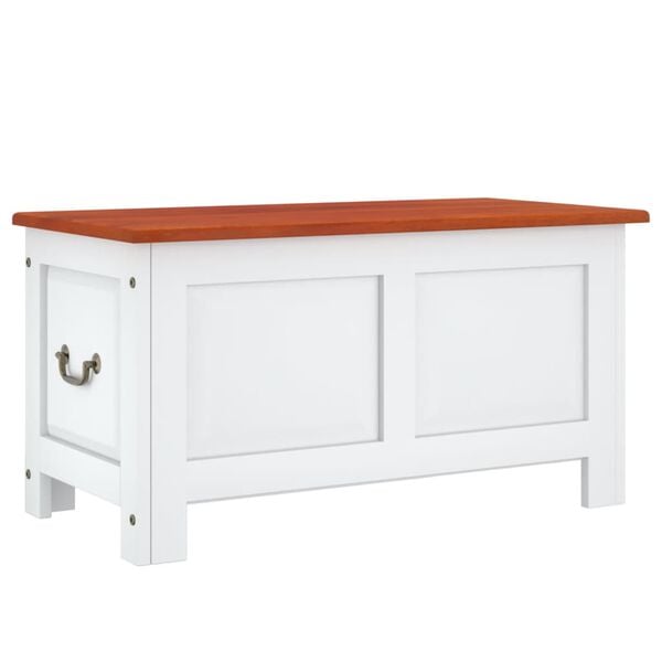vidaXL Storage Chest Brown and white Solid acacia wood and engineered wood