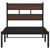 vidaXL Bed Frame Brown Oak Steel, Engineered Wood Small Single Bed Frame