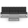 vidaXL Garden Lounge Set Gray Solid pinewood, fabric Medium Modular