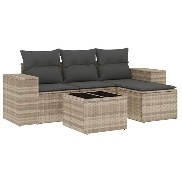 vidaXL Garden Sofa Set Light grey, Dark grey