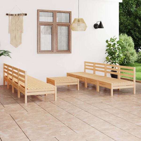 vidaXL 9 Piece Patio Lounge Set Solid Pinewood