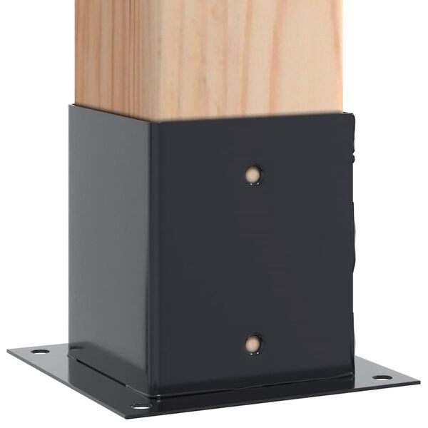 vidaXL Post Bases Square 4 pcs Anthracite 3.98x3.98" Powder-coated Steel